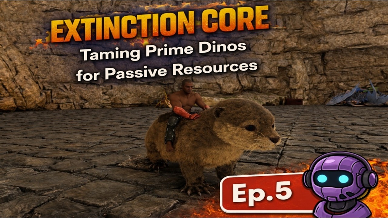 Extinction Core Ep. 5 – Taming Prime Dinos for Passive Resources | ARK Astraeos