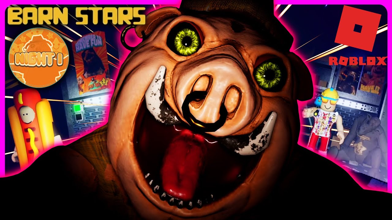 Roblox FNAF | Barnstars | The Pig Animatronic Is STALKING Me And My Friends! Night 1! [Part 1]
