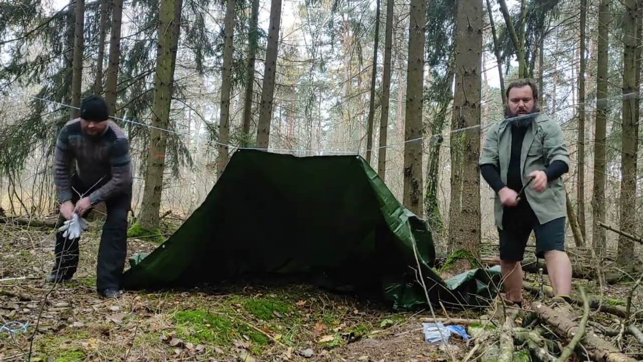 Proste schronienie w 25 minut z plandeki