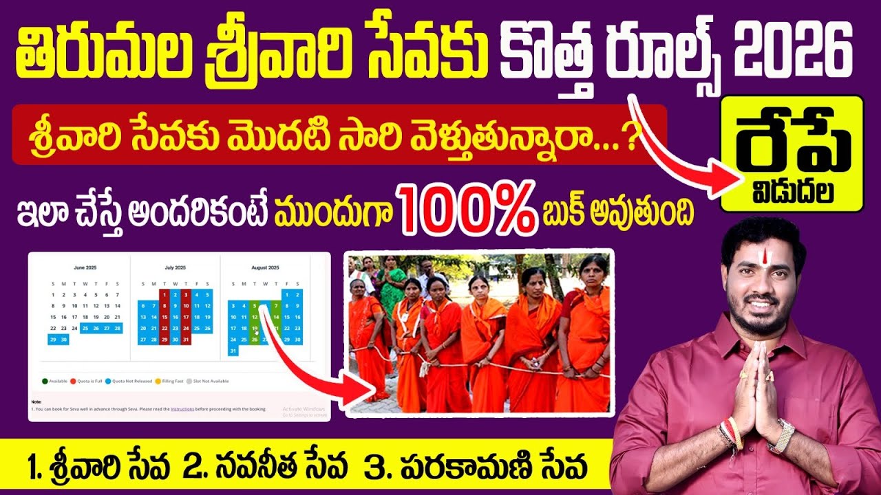 తిరుపతి శ్రీవారి సేవలు విడుదల 2026 | Srivari Seva & Ratha Saptami Tickets Release Today | Parakamani