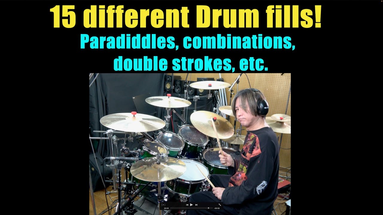15 Drum fills! Paradiddles, combinations, double strokes, drag #drums #drumfill  #drumlessons