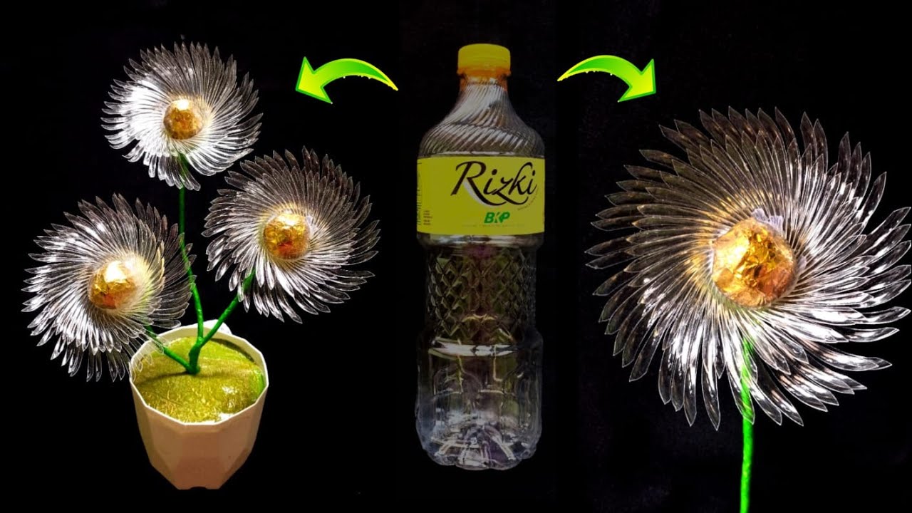 Bunga Hias dari Botol Plastik  Bekas