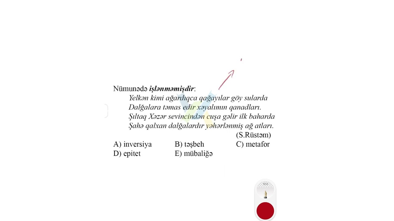 Sınaq 1 QRUP fənləri - Ədəbiyyat