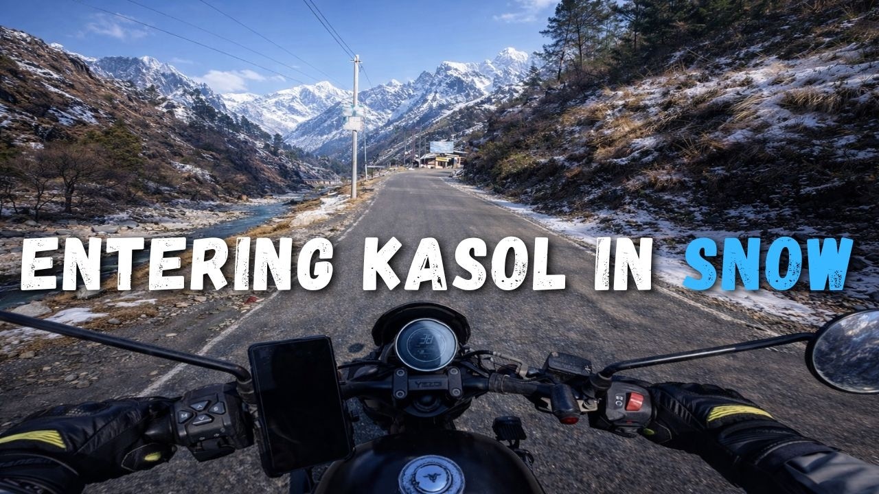 This is how Kasol feels in snow | Bilaspur to Kasol | Parvati Valley Extreme Winter Ride