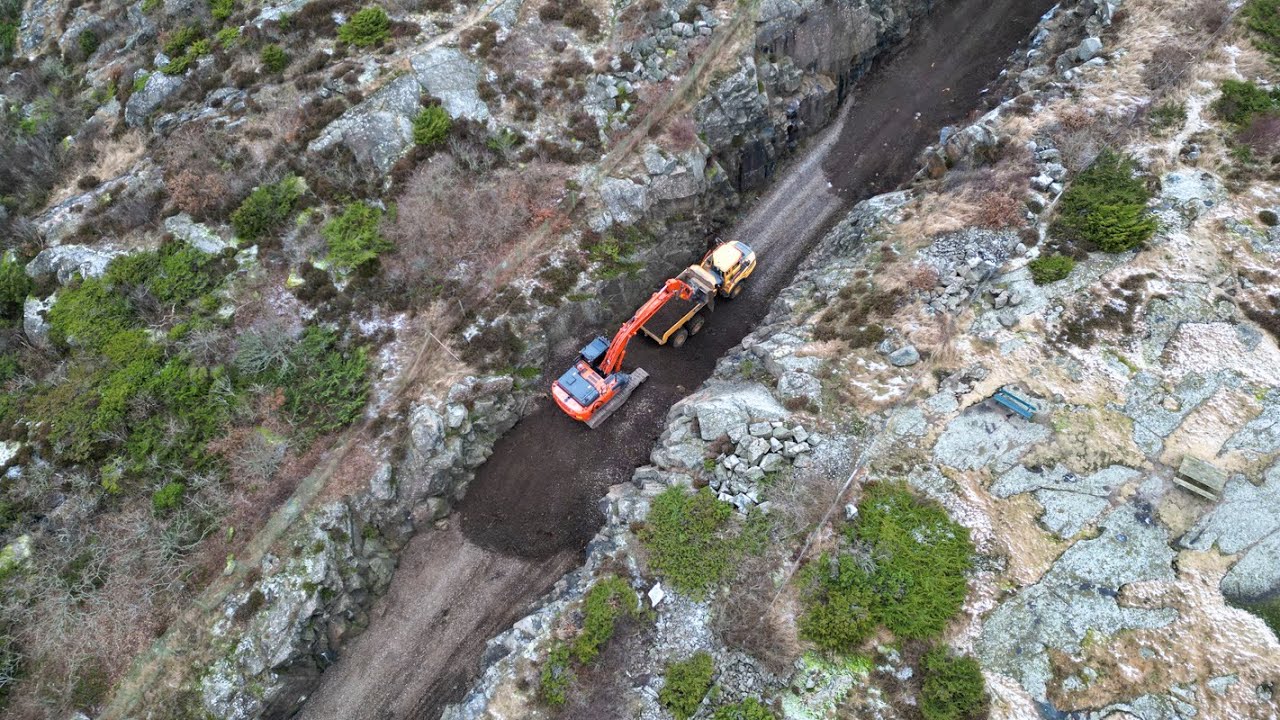 Varberg Hästhagaberget utfyllnad av järnvägsravien 2026 01 30