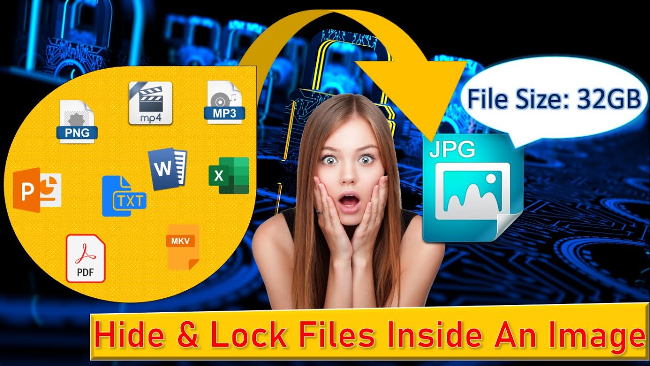 How to hide any file inside an image|Amazing file hiding trick