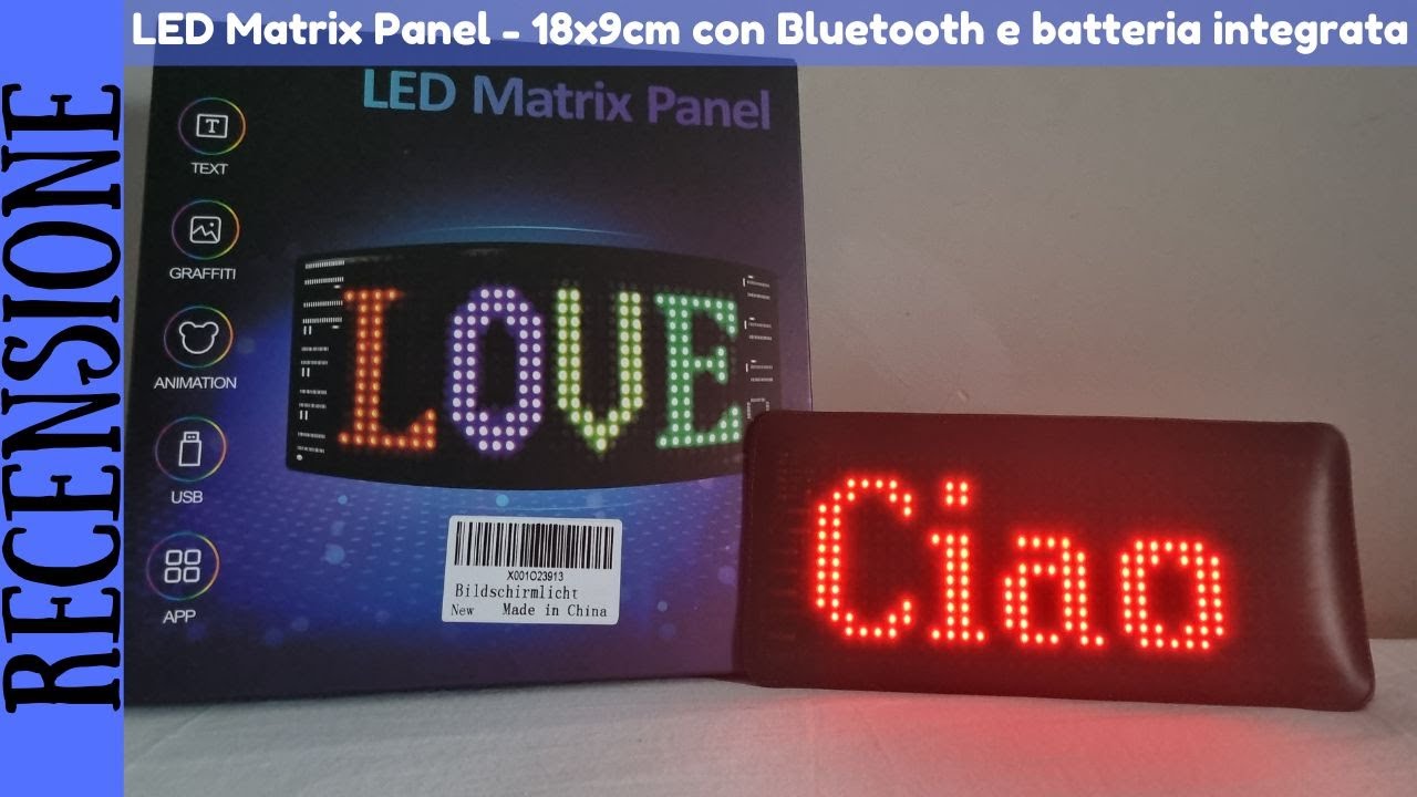 RECENSIONE - Pannello con Mini LED RGB 18x9cm con Bluetooth e gestibile da APP