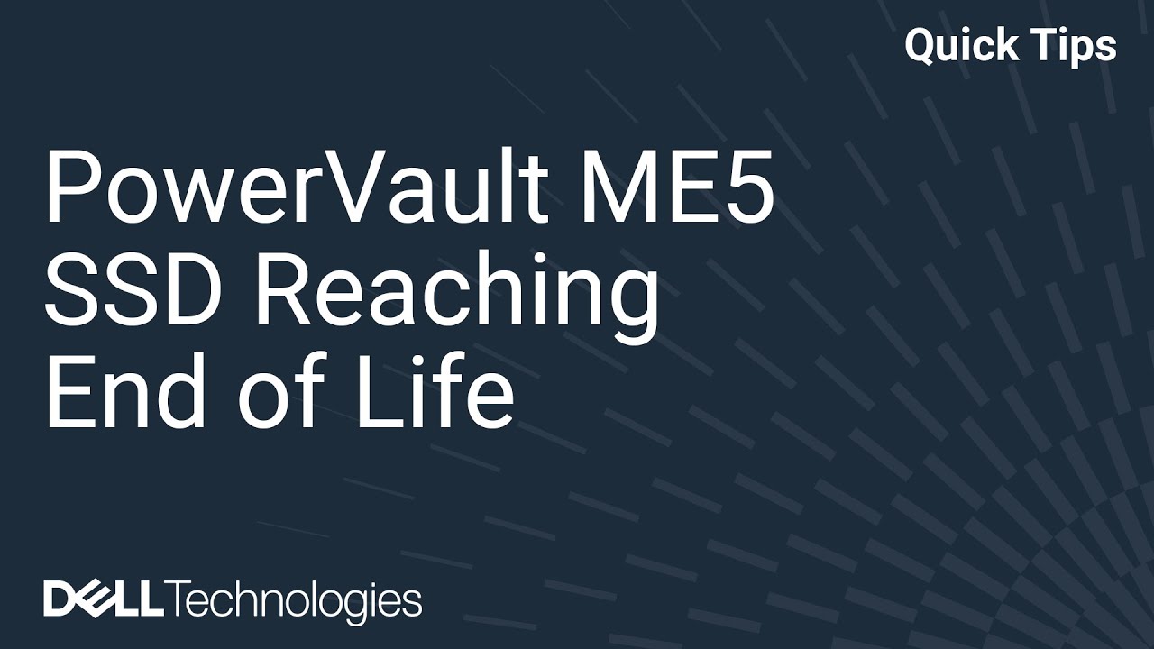 PowerVault ME5: SSD Reaching End of Life