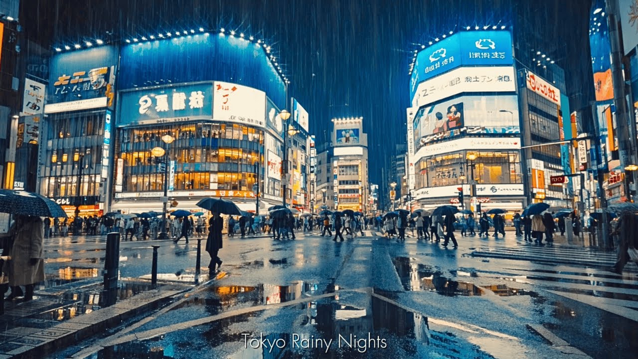 Tokyo Rainy Nights 🌧️ | Ambient Music & City Rain Sounds for Study, Relax & Focus | 東京 雨 夜 アンビエント