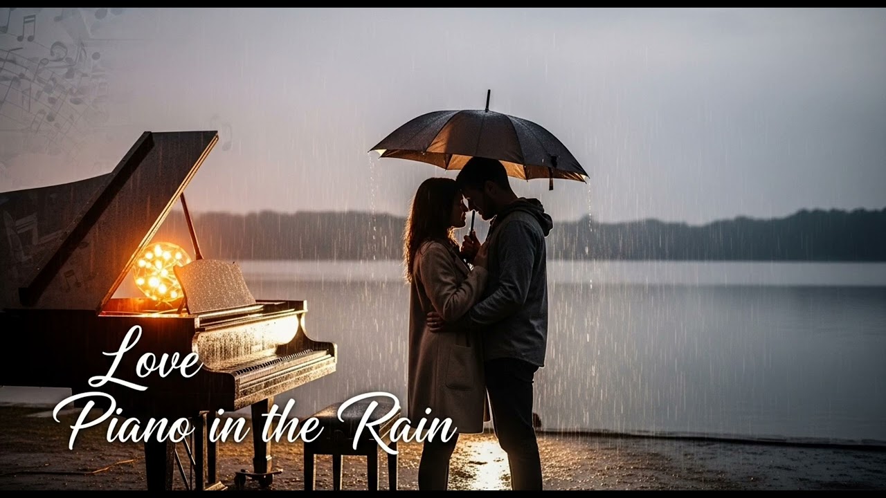 Love Piano in the Rain 🌧️ Soft Romantic Piano Music for Relaxing