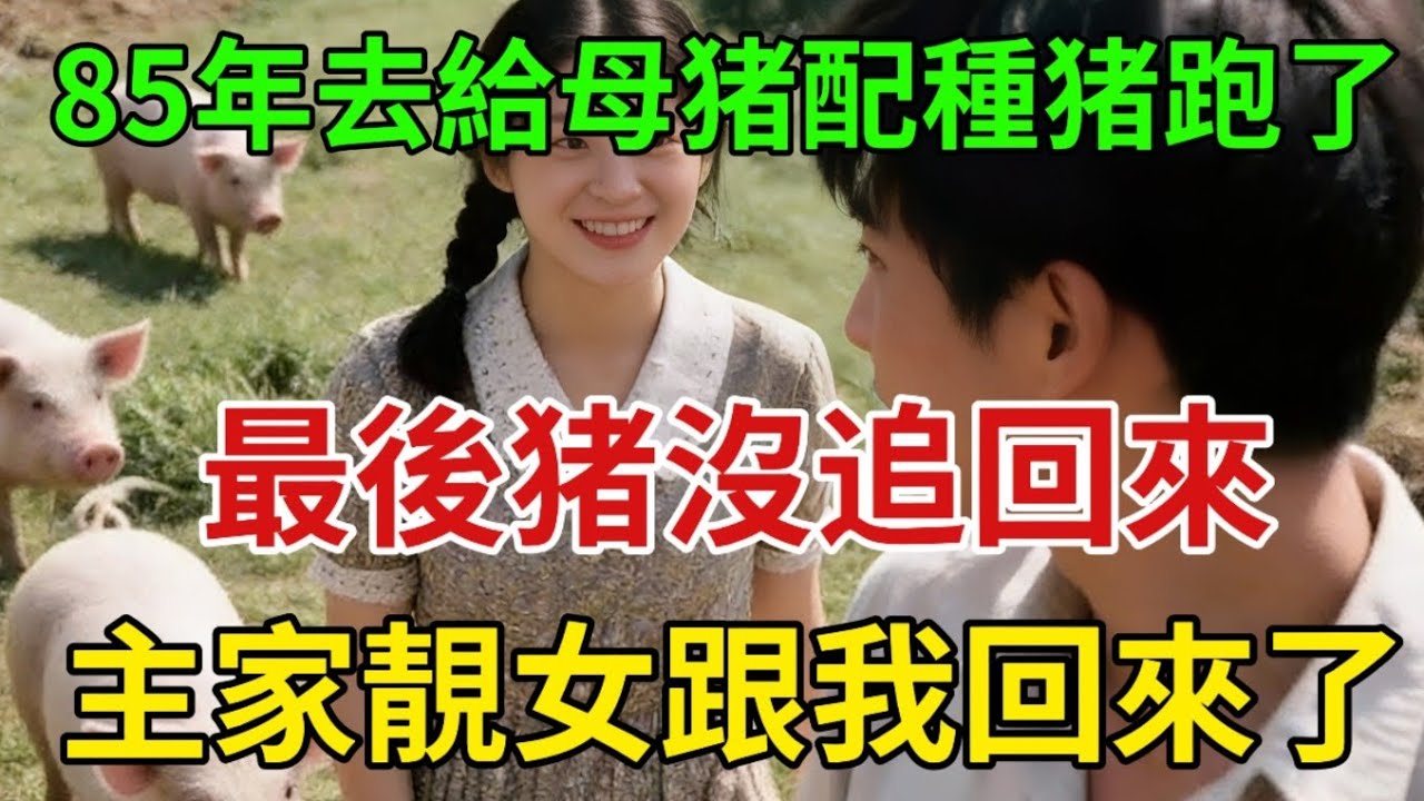 85年去給母猪配種猪跑了，最後猪沒追回來，主家靚女跟我回來了