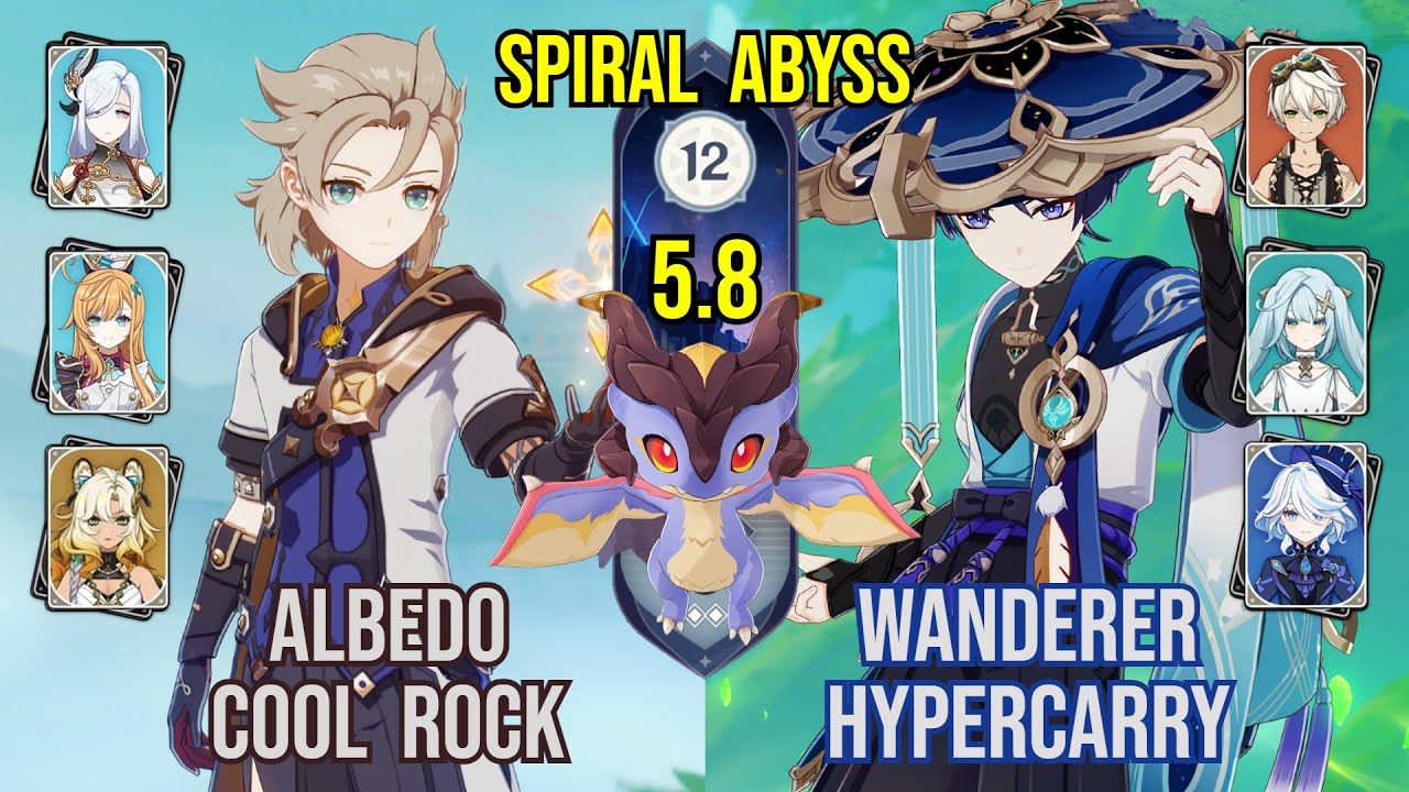 C2 Albedo Cool Rock + C1 Wanderer Hypercarry | Spiral Abyss 5.7 - 5.8 | Genshin Impact