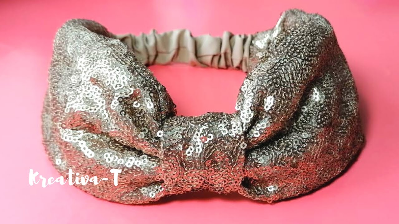 Turbante vincha o diadema acolchado de lentejuelas