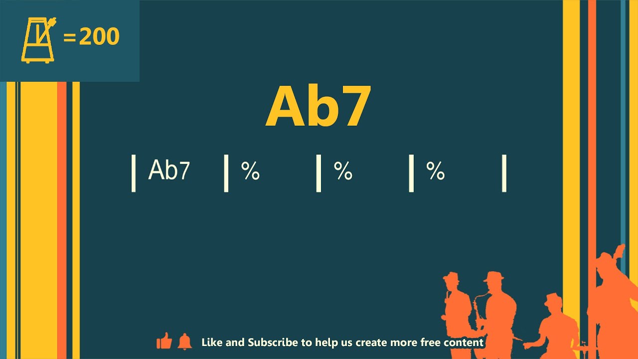Ab7 (200 bpm) Medium Up tempo Jazz Backing Track / Single Chord Vamp Play Along