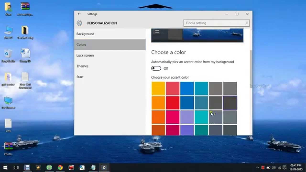 Change Windows 10 Colour/Theme