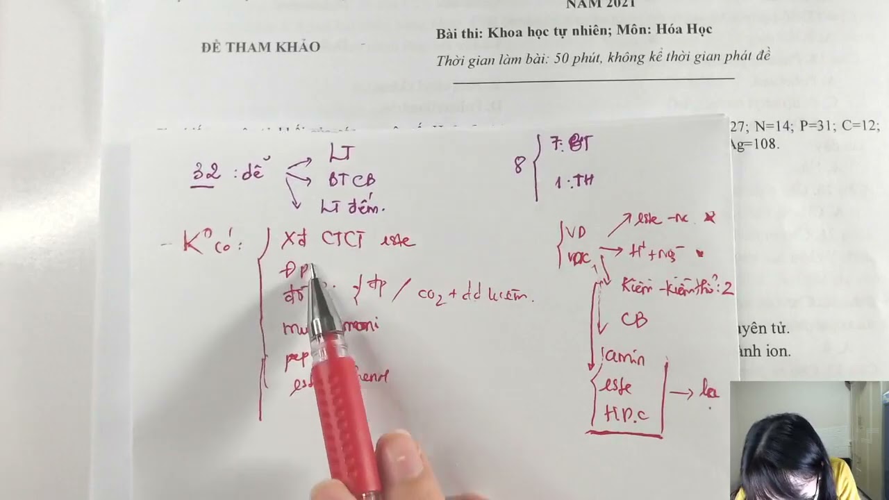GIẢI CHI TIẾT ĐỀ MINH HỌA 2021 CỦA BỘ GD - MÔN HÓA