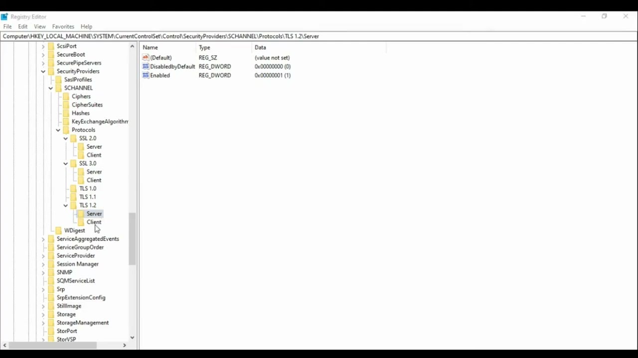 Как отключить SSL 2.0/3.0 и включить TLS 1.2 на Windows Server в реестре #windowsserver