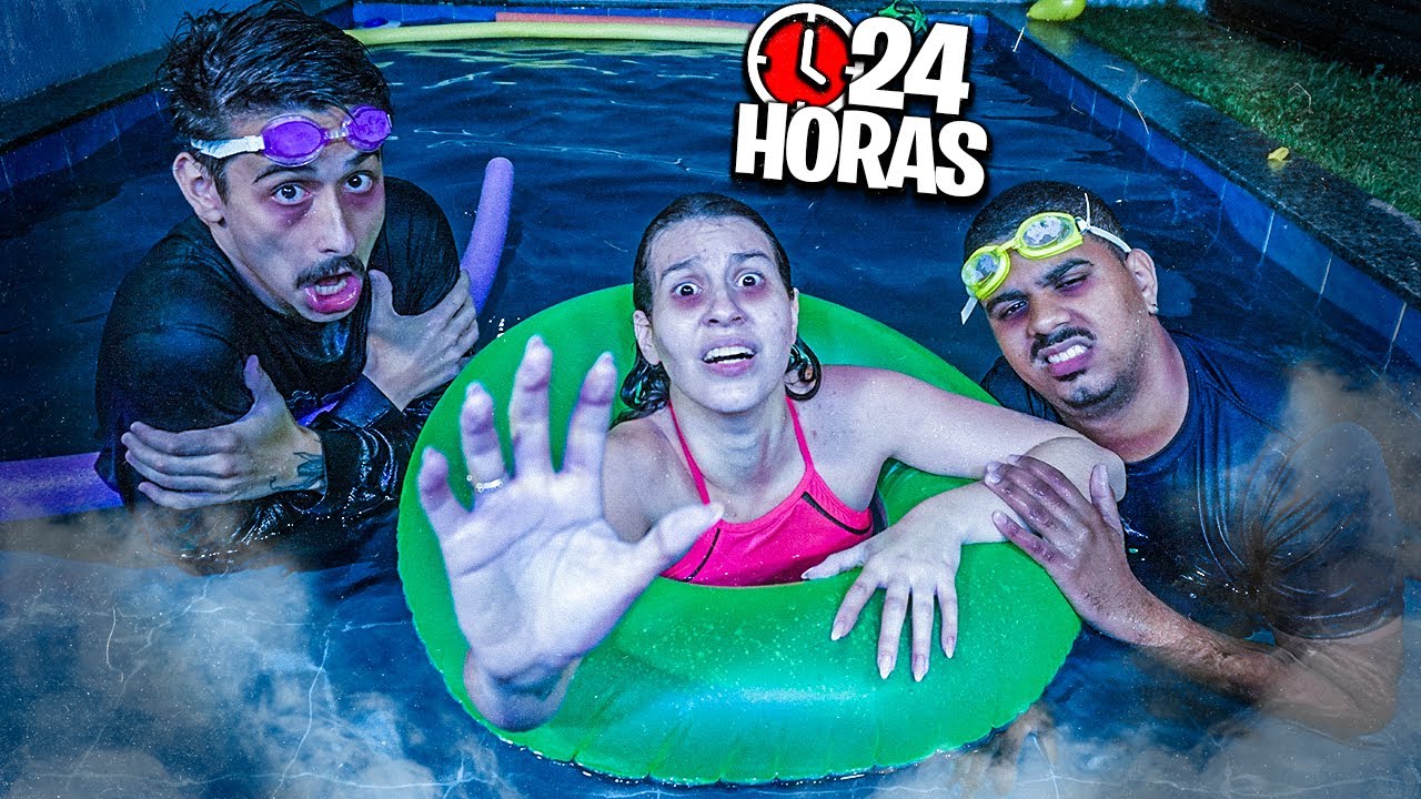 PASSAMOS A NOITE NA PISCINA E ISSO ACONTECEU! - CONGELAMOS