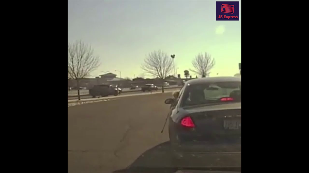 This elderly driver got pulled over by the police as a cane hanging