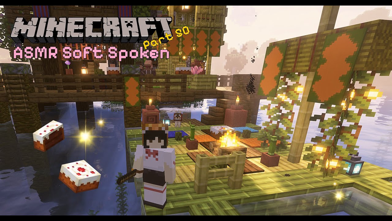 Minecraft ASMR ❤️- Preparing for birthday party🎂🏖️ | Relaxing Longplay 😸 Part 50