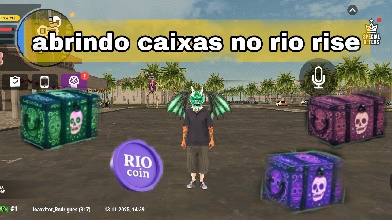 Abrindo caixas do Halloween no novo evento do rio rise 