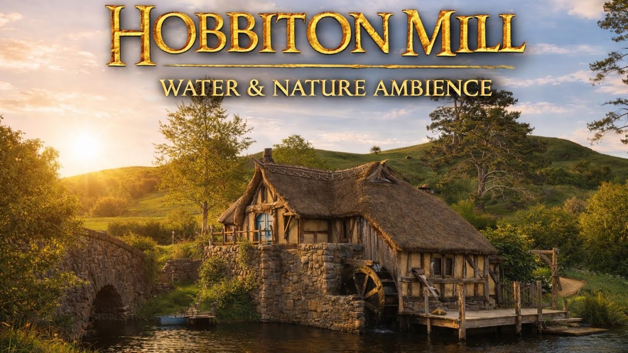 Hobbiton Mill | Water & Nature Ambience (Gentle Stream & Frogs)
