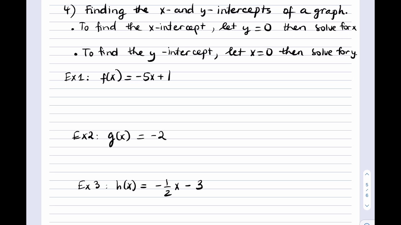 Finding the x-intercept and y-intercept of a graph