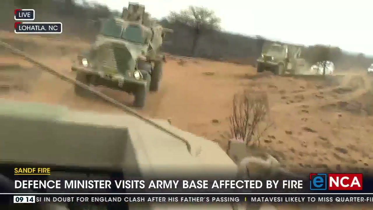 Defence Minister vists army base affected by fire