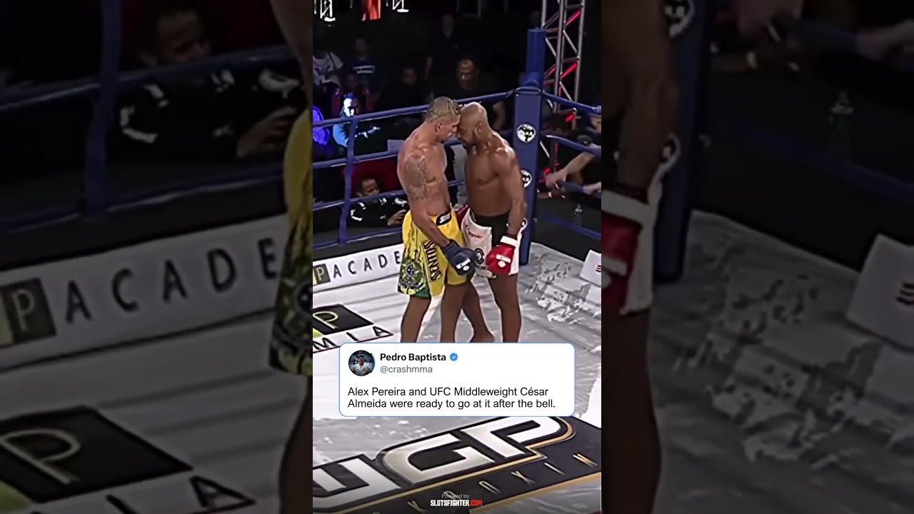 Alex Pereira and C&eacute;sar Almeida nearly went at it after the bell 👀