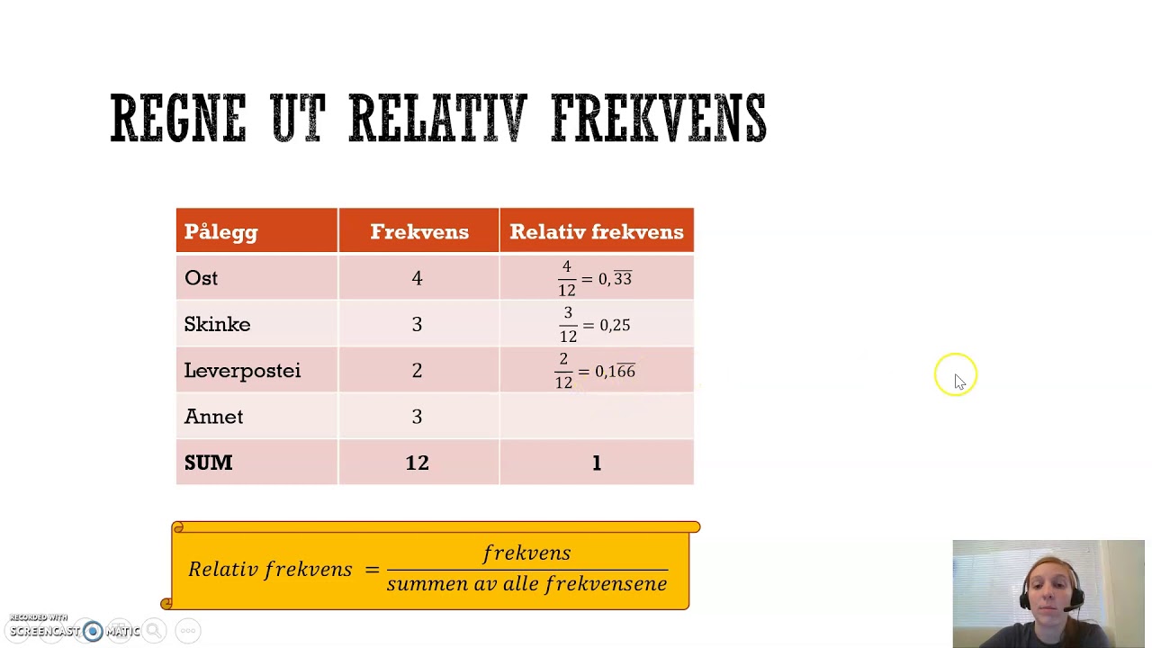 Frekvens: Relativ frekvens