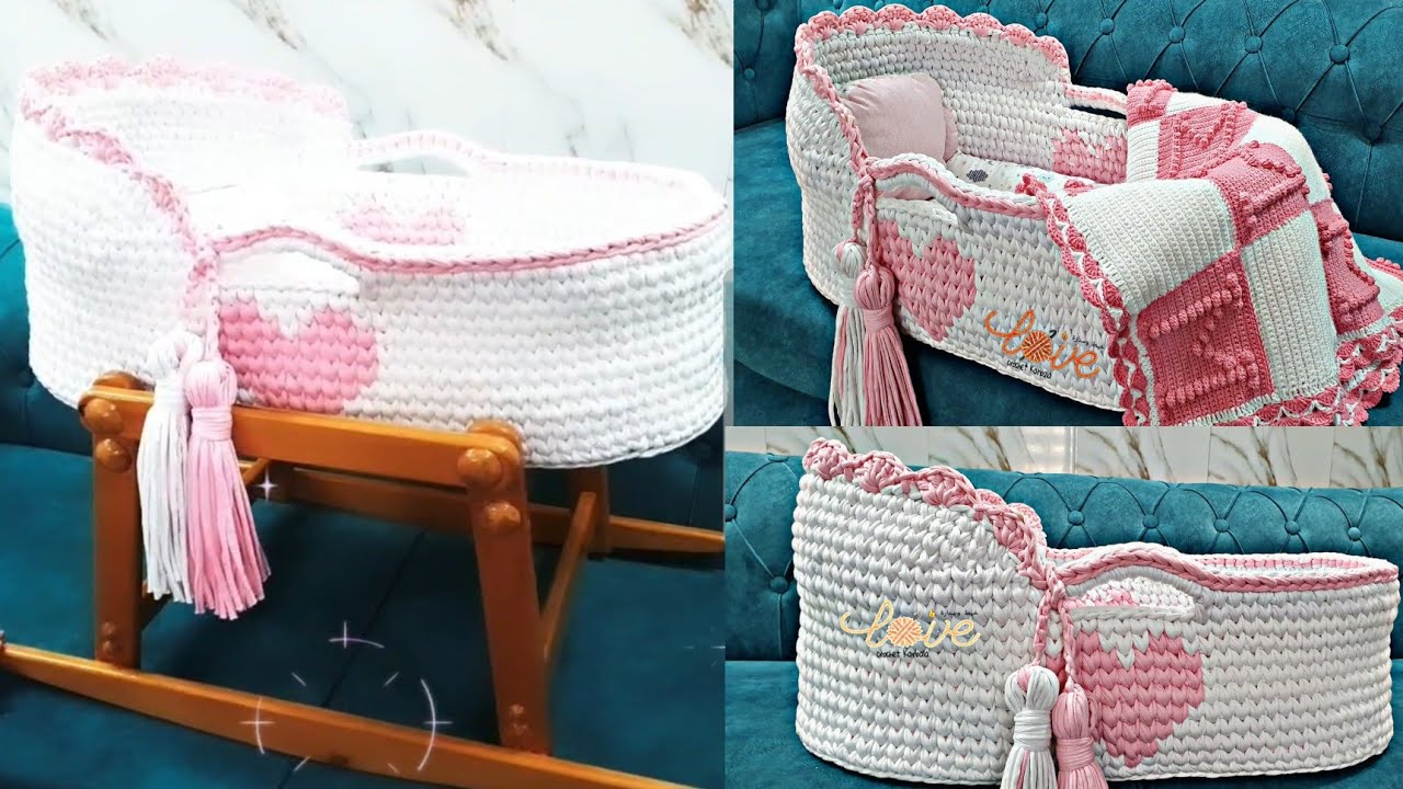 كروشيه سرير اطفال/بيبي لوندو/كريكوت قياس70*35 الجزء الثاني crochet baby londo