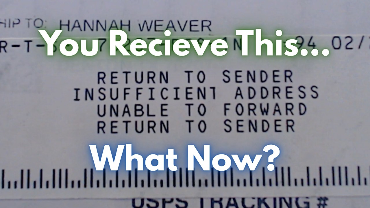eBay Selling: Return To Sender? Insufficient Address? Unable To Forward? What Do You Do Now?