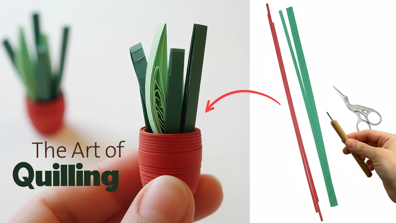Paper Quilling Mini Plant Pot Tutorial 🌿 Cute & Easy Craft Idea