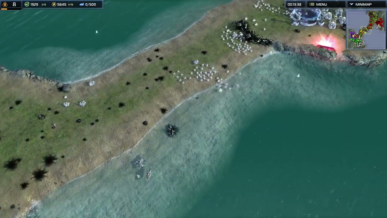 Supreme Commander 2 Skirmish EP03 AI 3 CYBRAN VS 3 AEON Cheating mode