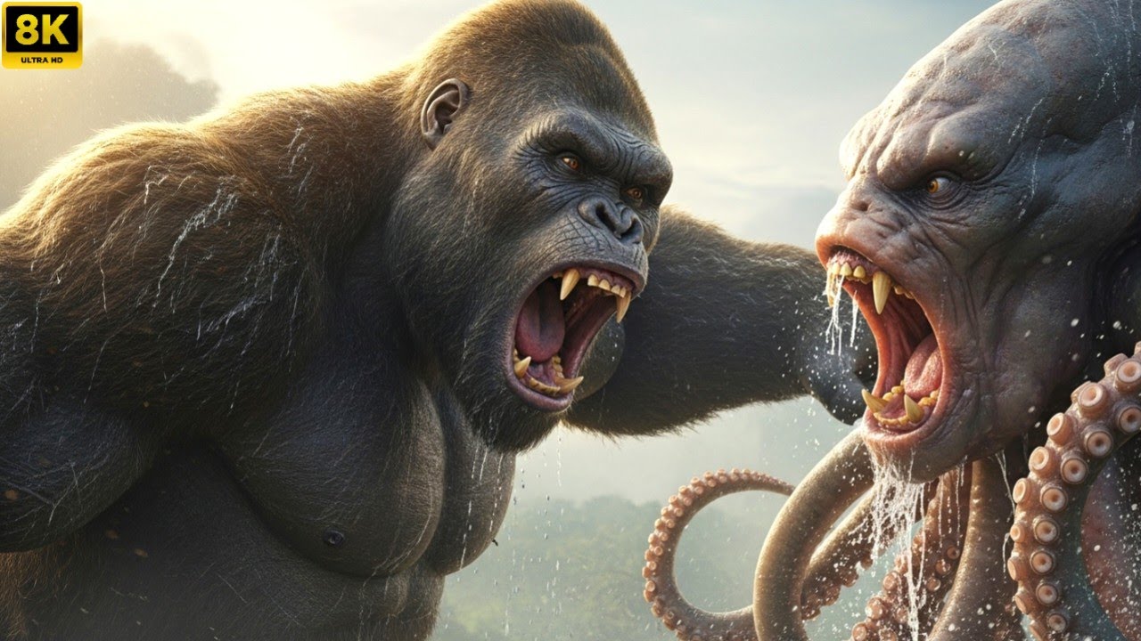 KONG vs GIANT KRAKEN Full Rage Battle | Epic Monster Fight | Skull Island Full Action Movie