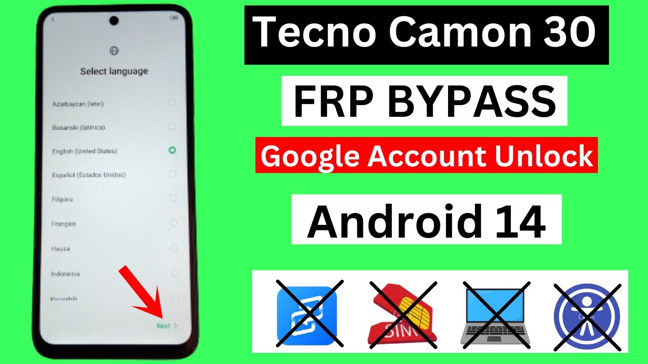 Tecno Camon 30 FRP Bypass Android 14 Without PC | Tecno Camon 30 Google Account Unlock 2024