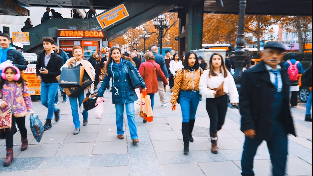 Kızılay Square Always Teem With People,Ankara,TURKEY in 4K