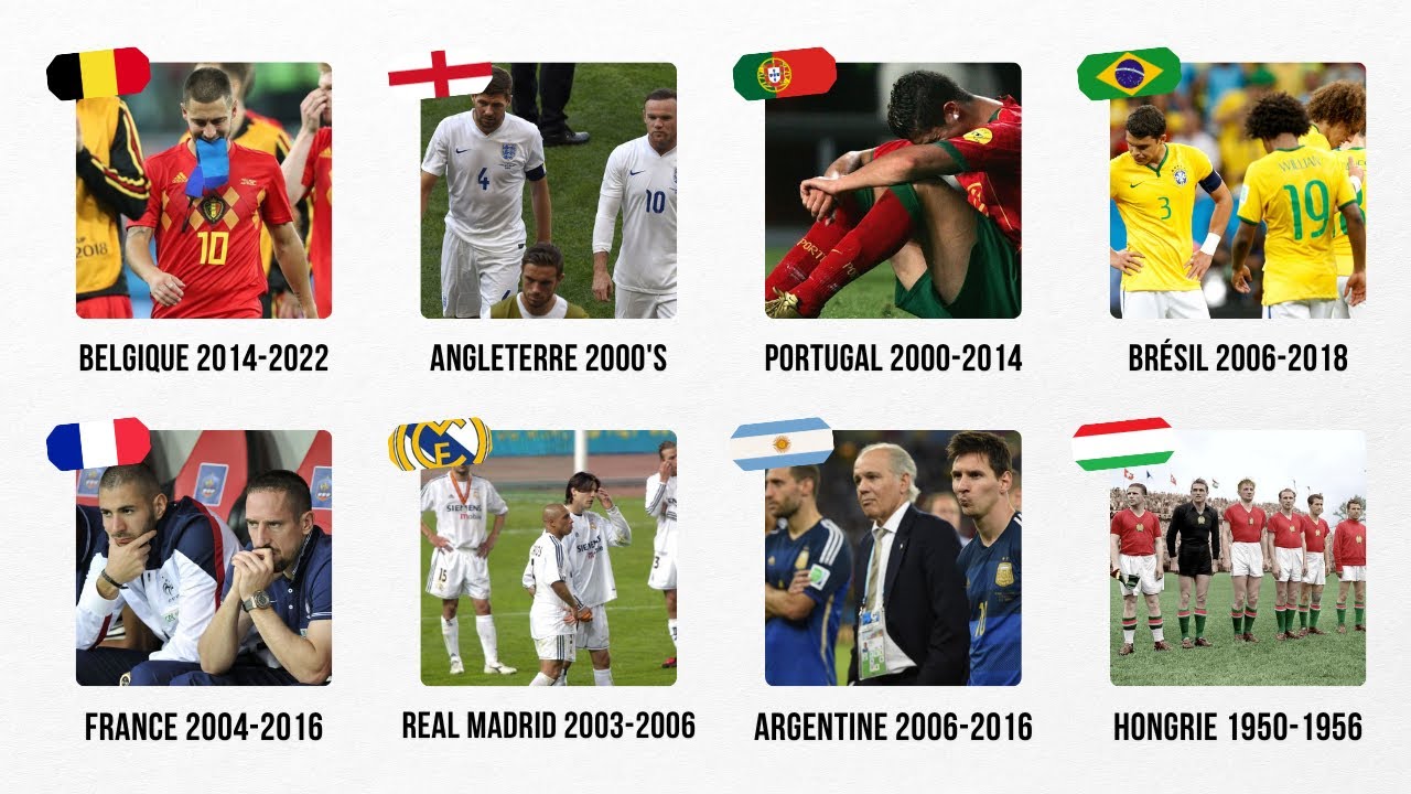 Les GÉNÉRATIONS DORÉES du FOOTBALL qui n'ont rien gagné expliquées en 19 MINUTES