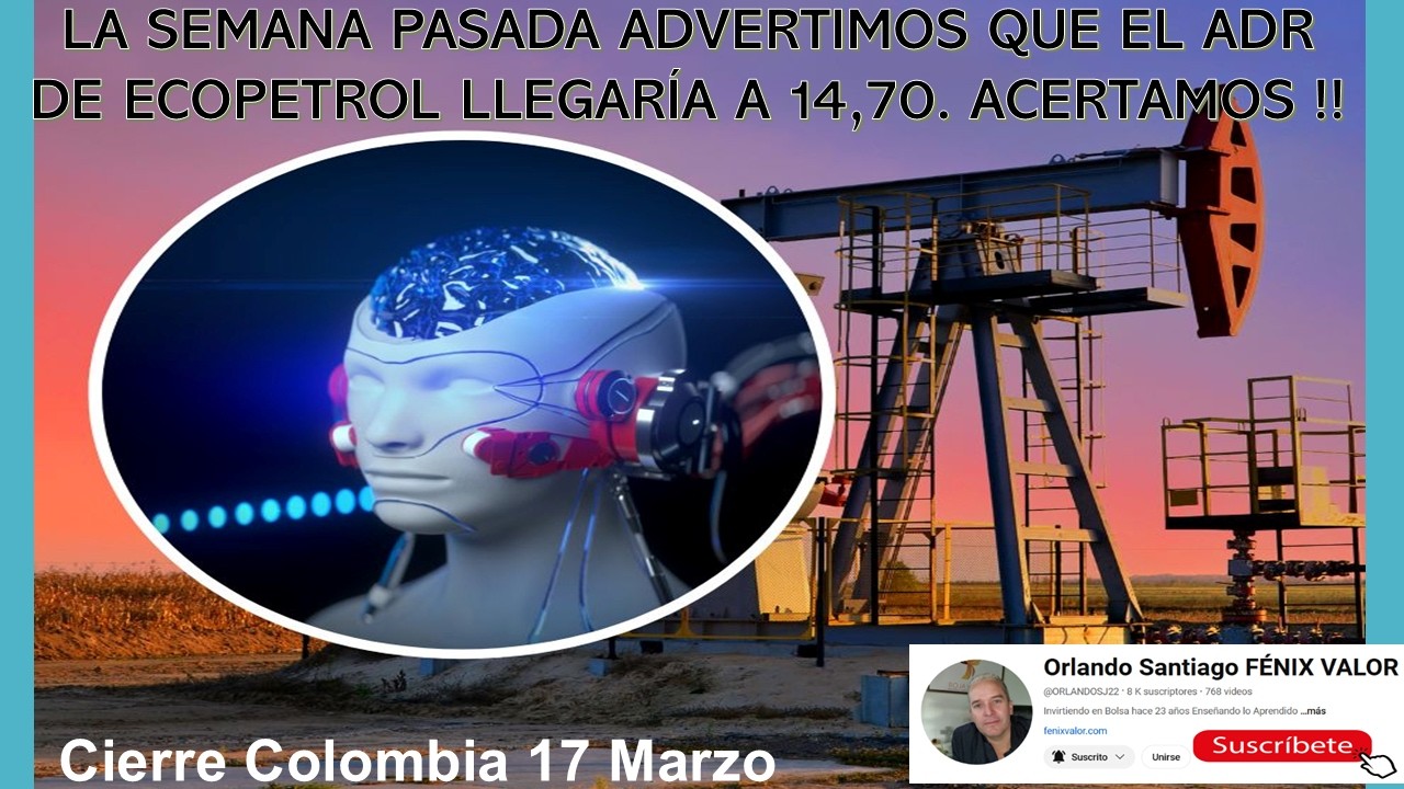 LA SEMANA PASADA LES ADVERTIMOS QUE EL ADR DE ECOPETROL LLEGAR&Iacute;A A 14.70 USD.** ACERTAMOS** CierrCol