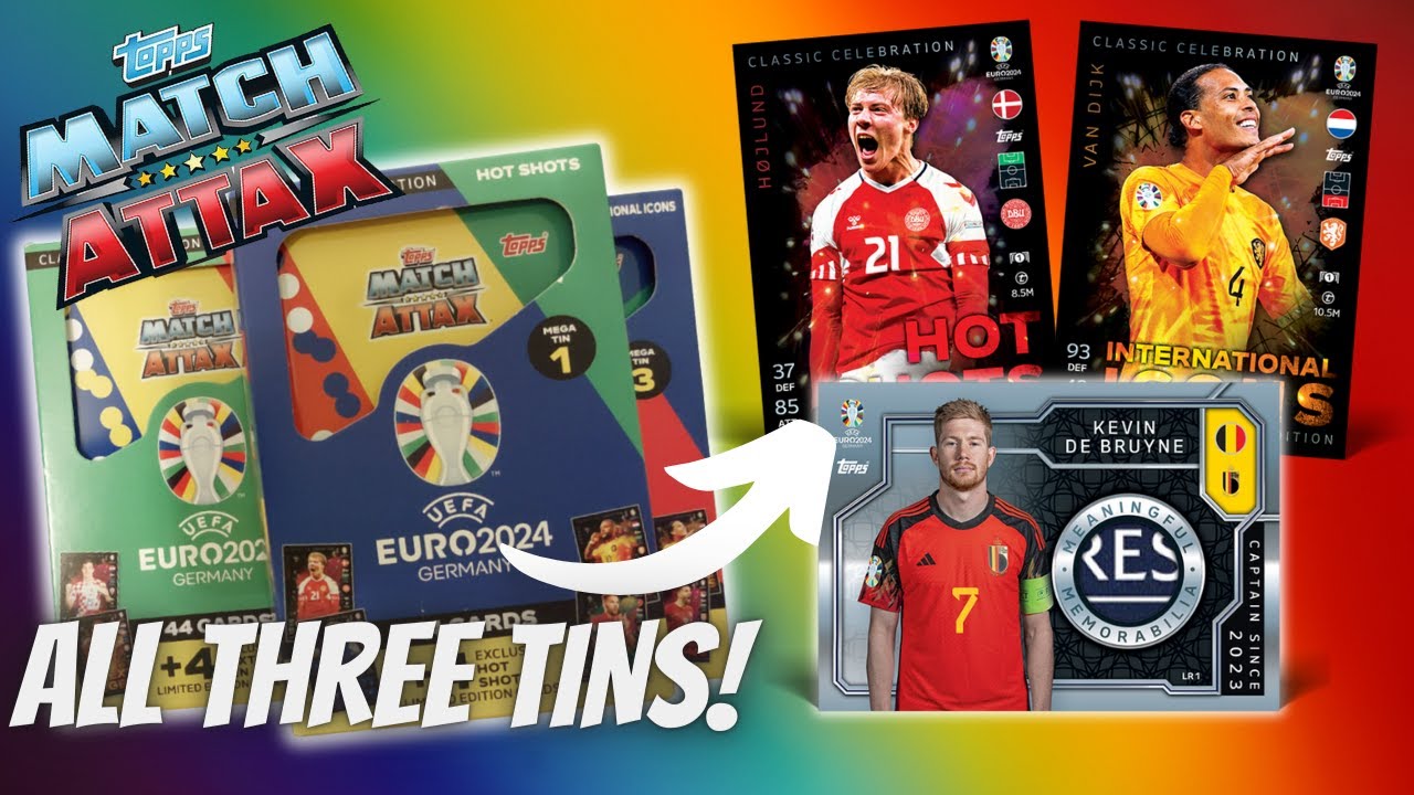 MY FIRST EURO 2024 BLACK EDGE EDITION!! Opening all three MATCH ATTAX EURO 2024 MEGA TINS!