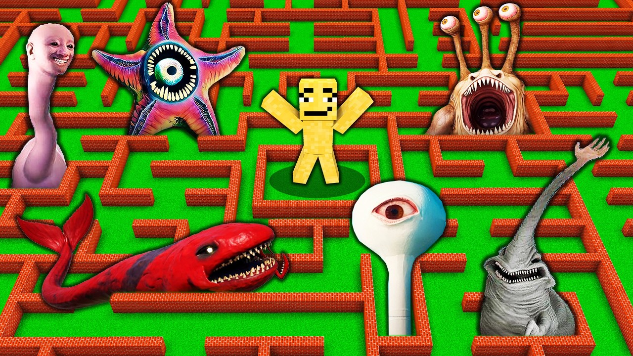 SURVIVAL MAZE of ALL SEA MONSTERS in Minecraft!
