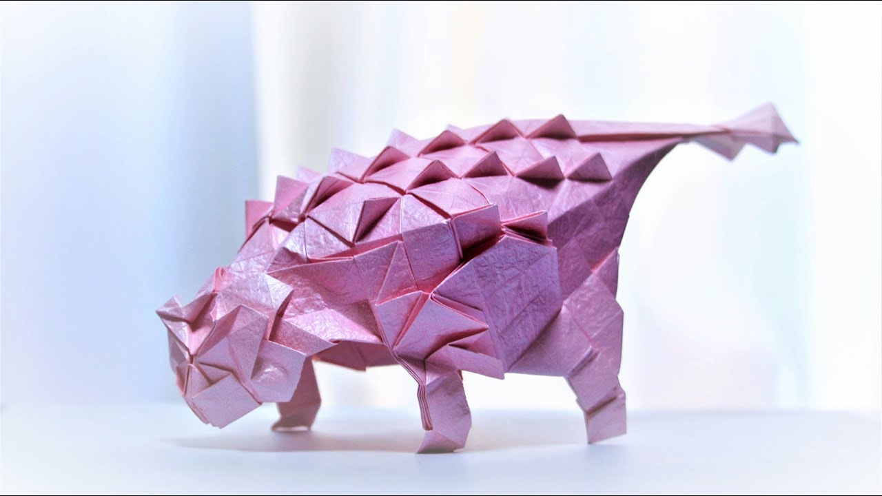 【折り紙 / origami】「アンキロサウルス」（Ankylosaurus）ができるまで【早送り制作動画】