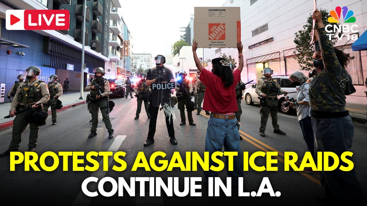 Los Angeles Protest LIVE: View of Downtown LA After Fourth Night of Anti ICE Protest Clashes | N18G