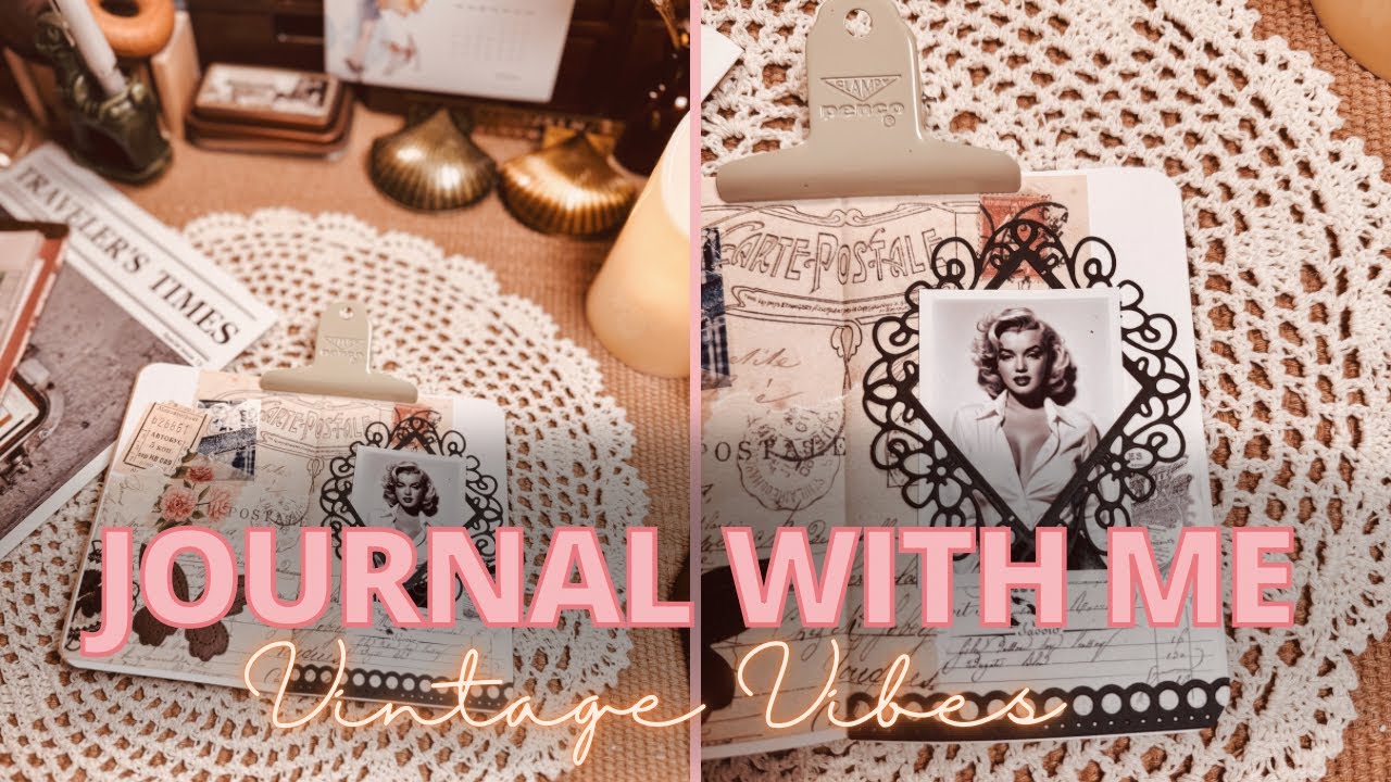 ASMR | Creating a Vintage Aesthetic Journal Spread | Calm + Cozy #notalkingasmr #nobgm 