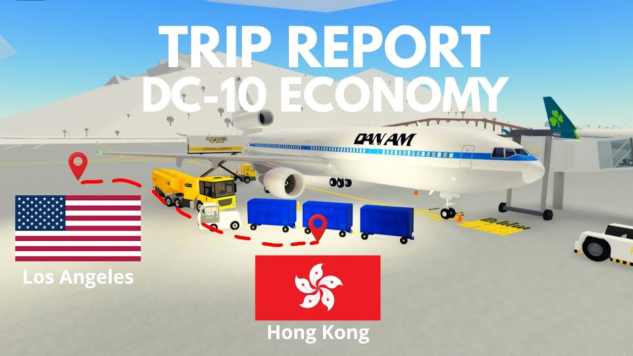 Trip Report | Pan Am Dc-10 | Los Angeles-Hong kong Economy Class,(Real Sound) PTFS Flight