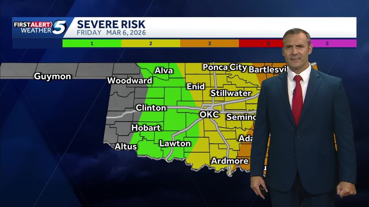 TIMELINE: Another round of severe storms with a tornado risk expected Friday in Oklahoma