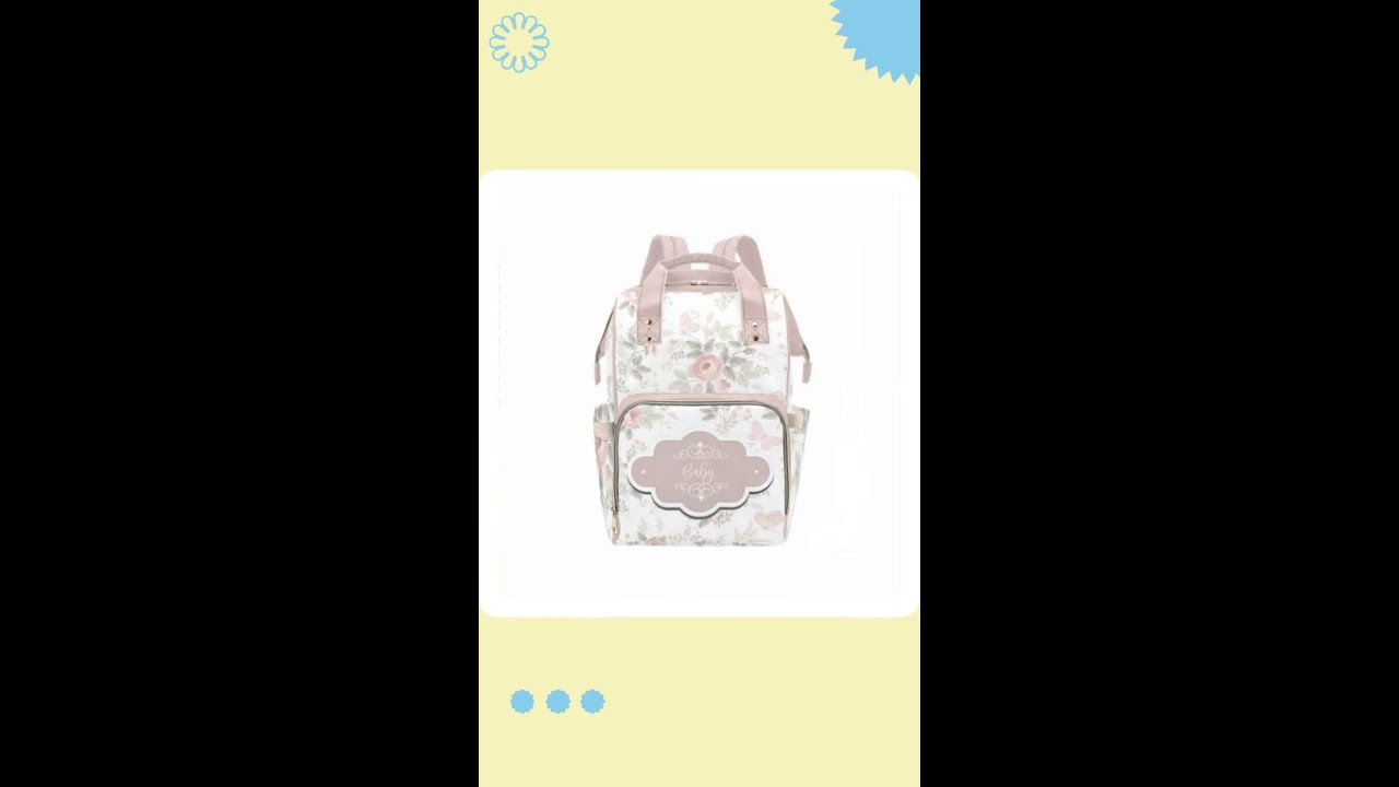 Designer Diaper Bag - Boho Dusty Rose Floral Diaper Bag Backpack - Waterproof Backpack