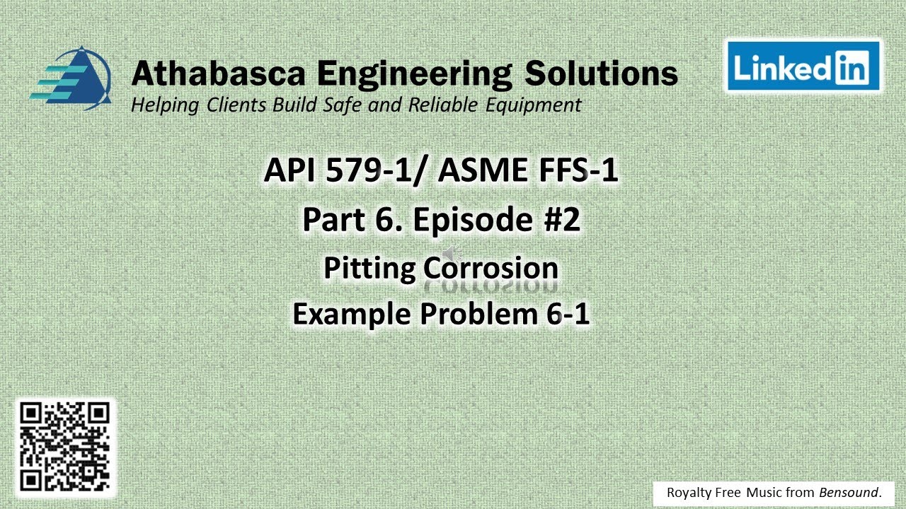 Part 06 Episode 02 API 579-1 Pitting Corrosion Example 6.1