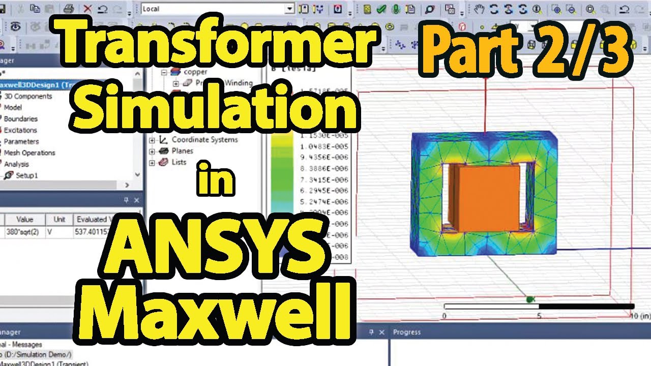Transformer Simulation in ANSYS Maxwell | Excitations and Post Processing | Part 2 of 3