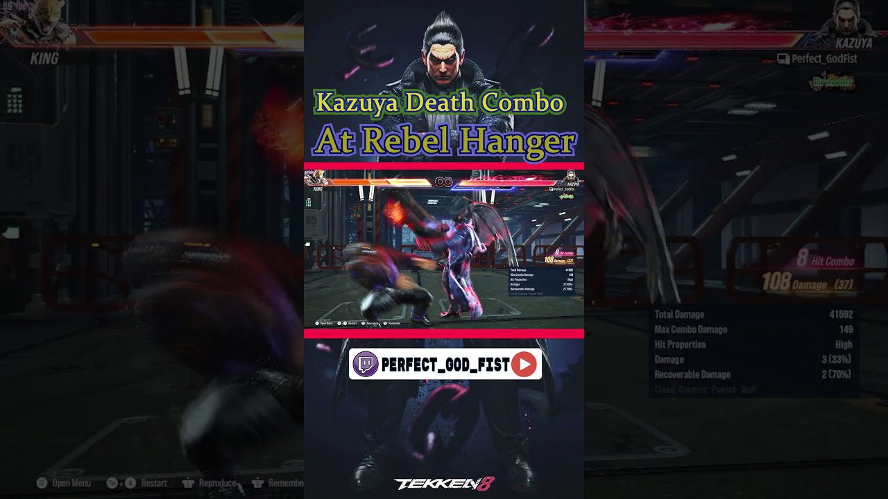 Kazuya 179 Damage Death Combo At Rebel Hanger #shorts #kazuya #deathcombo #tekken8 #pcgaming